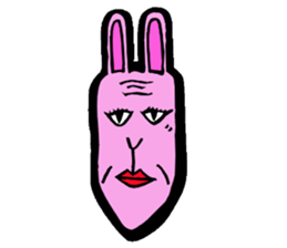 Funny middle-aged rabbit. sticker #2690223