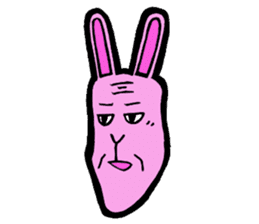 Funny middle-aged rabbit. sticker #2690224