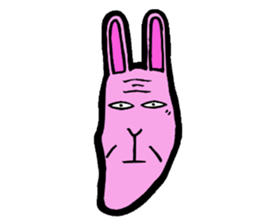 Funny middle-aged rabbit. sticker #2690230