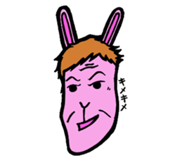 Funny middle-aged rabbit. sticker #2690235