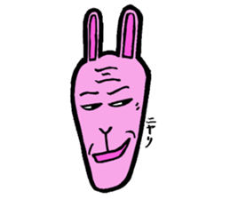 Funny middle-aged rabbit. sticker #2690242