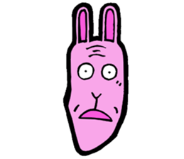 Funny middle-aged rabbit. sticker #2690245