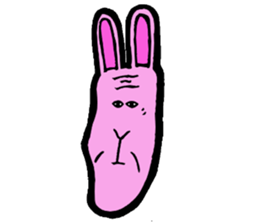 Funny middle-aged rabbit. sticker #2690246