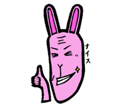 Funny middle-aged rabbit. sticker #2690247