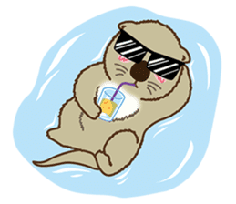 The daily life of small sea otters sticker #2693416