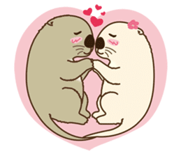 The daily life of small sea otters sticker #2693420