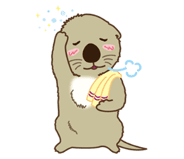 The daily life of small sea otters sticker #2693422