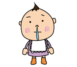 a mischievous little baby. sticker #2695654