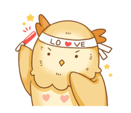 cute fluffy owl sticker #2697425