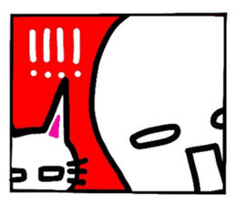 White-Man & Hakoiri-Cat 3 sticker #2697449