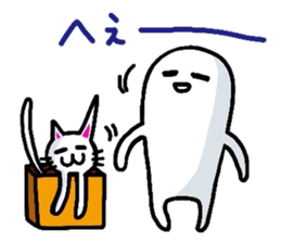 White-Man & Hakoiri-Cat 3 sticker #2697453