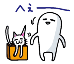 White-Man & Hakoiri-Cat 3 sticker #2697453