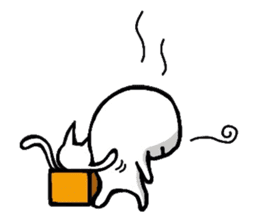 White-Man & Hakoiri-Cat 3 sticker #2697457