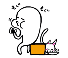 White-Man & Hakoiri-Cat 3 sticker #2697463
