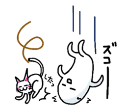 White-Man & Hakoiri-Cat 3 sticker #2697481