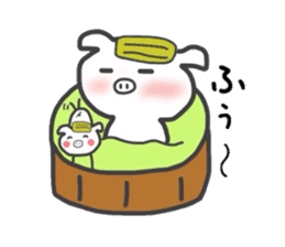Parent and child of a white pig sticker #2697825