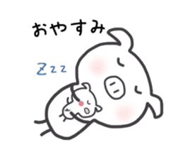 Parent and child of a white pig sticker #2697829