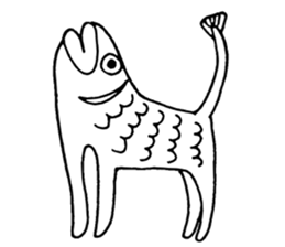 Uoneko - Fish Cat - sticker #2703779