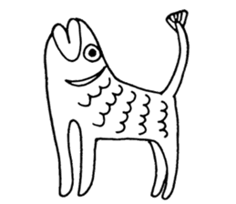 Uoneko - Fish Cat - sticker #2703779
