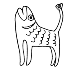 Uoneko - Fish Cat - sticker #2703779