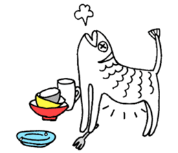 Uoneko - Fish Cat - sticker #2703794