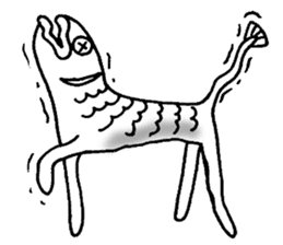 Uoneko - Fish Cat - sticker #2703795