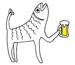 Uoneko - Fish Cat - sticker #2703801