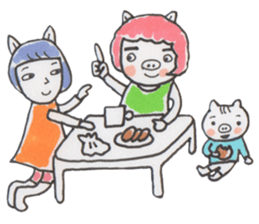 Mrs.BUTAYAMA and Mrs.NEKOYAMA sticker #2709833