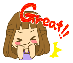 The Girl wears her hair in bangs. Ver.2 sticker #2717004