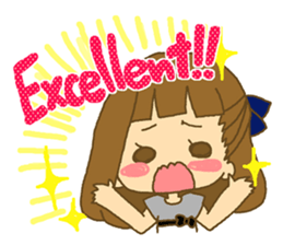 The Girl wears her hair in bangs. Ver.2 sticker #2717005