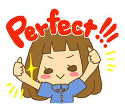 The Girl wears her hair in bangs. Ver.2 sticker #2717006
