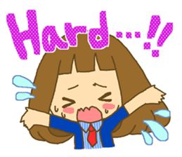 The Girl wears her hair in bangs. Ver.2 sticker #2717007