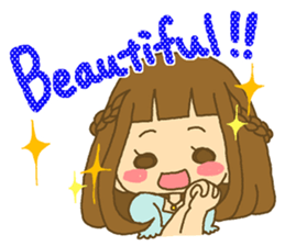 The Girl wears her hair in bangs. Ver.2 sticker #2717008
