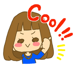 The Girl wears her hair in bangs. Ver.2 sticker #2717009