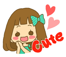 The Girl wears her hair in bangs. Ver.2 sticker #2717010