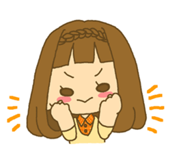 The Girl wears her hair in bangs. Ver.2 sticker #2717011