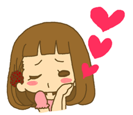 The Girl wears her hair in bangs. Ver.2 sticker #2717012