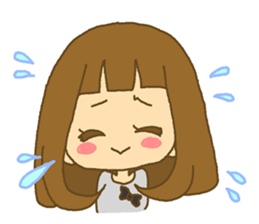 The Girl wears her hair in bangs. Ver.2 sticker #2717013