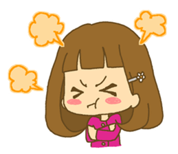 The Girl wears her hair in bangs. Ver.2 sticker #2717014