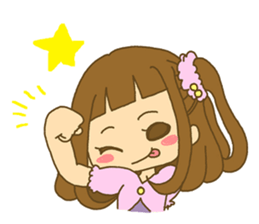 The Girl wears her hair in bangs. Ver.2 sticker #2717015