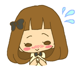 The Girl wears her hair in bangs. Ver.2 sticker #2717016
