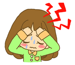 The Girl wears her hair in bangs. Ver.2 sticker #2717017