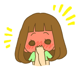 The Girl wears her hair in bangs. Ver.2 sticker #2717020