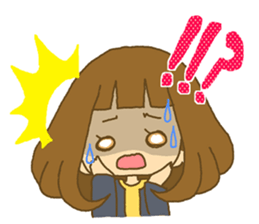 The Girl wears her hair in bangs. Ver.2 sticker #2717021