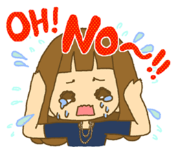 The Girl wears her hair in bangs. Ver.2 sticker #2717022