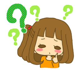 The Girl wears her hair in bangs. Ver.2 sticker #2717023