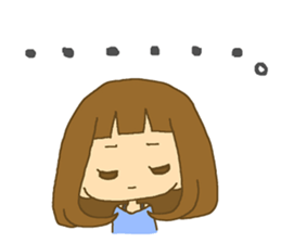 The Girl wears her hair in bangs. Ver.2 sticker #2717024