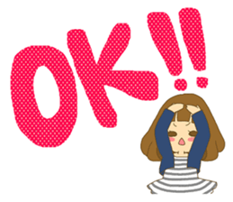 The Girl wears her hair in bangs. Ver.2 sticker #2717027