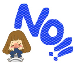 The Girl wears her hair in bangs. Ver.2 sticker #2717028