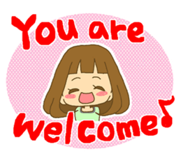 The Girl wears her hair in bangs. Ver.2 sticker #2717032